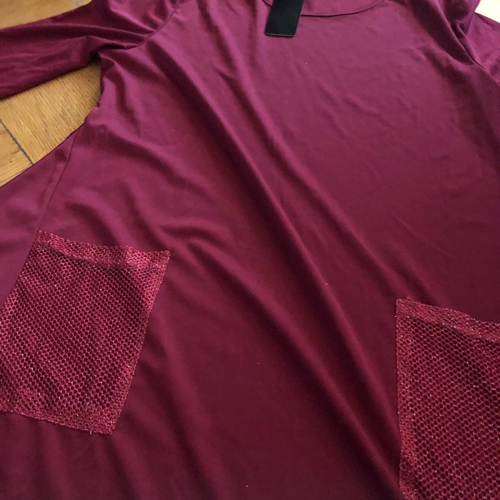 Burgundy brand new dress with scarf